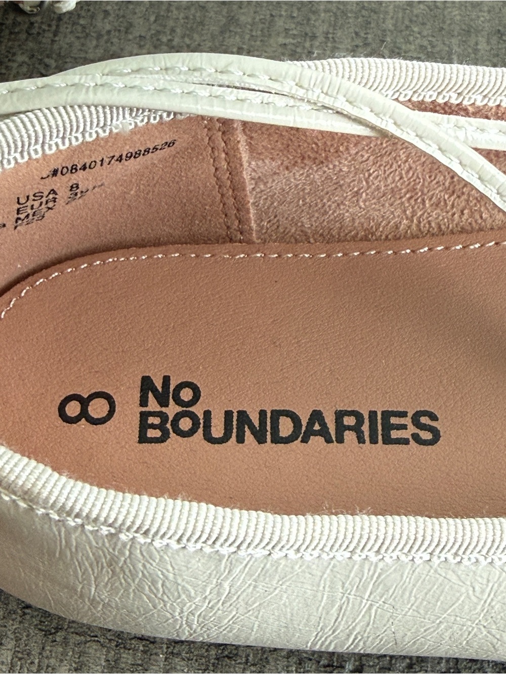No Boundaries Sintetico Corset Ballet Flats Cream Women’s Size 8 NEW - Picture 7 of 9
